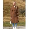 Zeagoo Women’s Trench Coats Double-Breasted Long Coat with Belt(Light Brown)