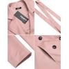 Zeagoo Women’s Trench Coats Double-Breasted Long Coat with Belt(Light Pink)