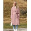 Zeagoo Women’s Trench Coats Double-Breasted Long Coat with Belt(Light Pink)
