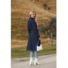 Zeagoo Women’s Trench Coats Double-Breasted Long Coat with Belt(Navy Blue)
