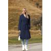 Zeagoo Women’s Trench Coats Double-Breasted Long Coat with Belt(Navy Blue)