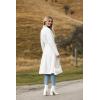 Zeagoo Women’s Trench Coats Double-Breasted Long Coat with Belt(White)