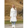 Zeagoo Women’s Trench Coats Double-Breasted Long Coat with Belt(White)