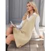 Zeagoo Women’s V Neck Sweater Vest Dress Oversized Sleeveless Casual Pullover Sweater Fall Winter Knit Slit Short Dress(Apricot)