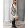 Zeagoo Women’s V Neck Sweater Vest Dress Oversized Sleeveless Casual Pullover Sweater Fall Winter Knit Slit Short Dress(Apricot Houndstooth)