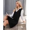Zeagoo Women’s V Neck Sweater Vest Dress Oversized Sleeveless Casual Pullover Sweater Fall Winter Knit Slit Short Dress(Black)