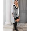 Zeagoo Women’s V Neck Sweater Vest Dress Oversized Sleeveless Casual Pullover Sweater Fall Winter Knit Slit Short Dress(Black Houndstooth)