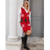 Zeagoo Women’s V Neck Sweater Vest Dress Oversized Sleeveless Casual Pullover Sweater Fall Winter Knit Slit Short Dress(Christmas)