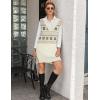 Zeagoo Women’s V Neck Sweater Vest Dress Oversized Sleeveless Casual Pullover Sweater Fall Winter Knit Slit Short Dress(Fair Isle)