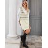 Zeagoo Women’s V Neck Sweater Vest Dress Oversized Sleeveless Casual Pullover Sweater Fall Winter Knit Slit Short Dress(Fair Isle)