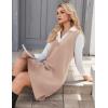 Zeagoo Women’s V Neck Sweater Vest Dress Oversized Sleeveless Casual Pullover Sweater Fall Winter Knit Slit Short Dress(Khaki)