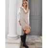 Zeagoo Women’s V Neck Sweater Vest Dress Oversized Sleeveless Casual Pullover Sweater Fall Winter Knit Slit Short Dress(Khaki Houndstooth)
