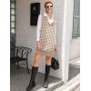Zeagoo Women’s V Neck Sweater Vest Dress Oversized Sleeveless Casual Pullover Sweater Fall Winter Knit Slit Short Dress(Khaki Houndstooth)