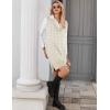 Zeagoo Women’s V Neck Sweater Vest Dress Oversized Sleeveless Casual Pullover Sweater Fall Winter Knit Slit Short Dress(Light Khaki Houndstooth)