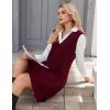 Zeagoo Women’s V Neck Sweater Vest Dress Oversized Sleeveless Casual Pullover Sweater Fall Winter Knit Slit Short Dress(Wine Red)