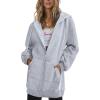 Zeagoo Women’s Zip Up Hoodies Long Tunic Sweatshirts Oversized Fleece Casual Long Sleeve 2024 Fall Hoodie Jacket Coat(01 Grey)