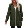 Zeagoo Women’s Zip Up Hoodies Long Tunic Sweatshirts Oversized Fleece Casual Long Sleeve 2024 Fall Hoodie Jacket Coat(Army Green)