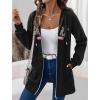 Zeagoo Women’s Zip Up Hoodies Long Tunic Sweatshirts Oversized Fleece Casual Long Sleeve 2024 Fall Hoodie Jacket Coat(Black Letter Print)