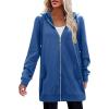 Zeagoo Women’s Zip Up Hoodies Long Tunic Sweatshirts Oversized Fleece Casual Long Sleeve 2024 Fall Hoodie Jacket Coat(Blue)