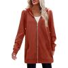 Zeagoo Women’s Zip Up Hoodies Long Tunic Sweatshirts Oversized Fleece Casual Long Sleeve 2024 Fall Hoodie Jacket Coat(Caramel)