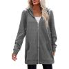 Zeagoo Women’s Zip Up Hoodies Long Tunic Sweatshirts Oversized Fleece Casual Long Sleeve 2024 Fall Hoodie Jacket Coat(Dark Grey)