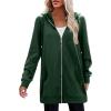 Zeagoo Women’s Zip Up Hoodies Long Tunic Sweatshirts Oversized Fleece Casual Long Sleeve 2024 Fall Hoodie Jacket Coat(Green)