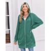 Zeagoo Women’s Zip Up Hoodies Long Tunic Sweatshirts Oversized Fleece Casual Long Sleeve 2024 Fall Hoodie Jacket Coat(Green(hot))