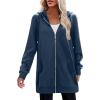 Zeagoo Women’s Zip Up Hoodies Long Tunic Sweatshirts Oversized Fleece Casual Long Sleeve 2024 Fall Hoodie Jacket Coat(Royal Blue)