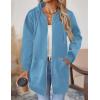 Zeagoo Women’s Zip Up Hoodies Long Tunic Sweatshirts Oversized Fleece Casual Long Sleeve 2024 Fall Hoodie Jacket Coat(Sky Blue)