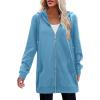 Zeagoo Women’s Zip Up Hoodies Long Tunic Sweatshirts Oversized Fleece Casual Long Sleeve 2024 Fall Hoodie Jacket Coat(Sky Blue)