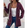 Zeagoo Women’s Zip Up Hoodies Long Tunic Sweatshirts Oversized Fleece Casual Long Sleeve 2024 Fall Hoodie Jacket Coat(Wine Red)