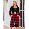 Zeagoo Women’s Zip Up Hoodies Oversized Fleece Long Tunic Sweatshirts Casual Long Sleeve 2026 Fall Hoodie Jacket Coat(Check Pattern)