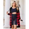 Zeagoo Women’s Zip Up Hoodies Oversized Fleece Long Tunic Sweatshirts Casual Long Sleeve 2026 Fall Hoodie Jacket Coat(Check Pattern)