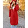 Zeagoo Women’s Zip Up Hoodies Oversized Fleece Long Tunic Sweatshirts Casual Long Sleeve 2026 Fall Hoodie Jacket Coat(Red)