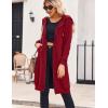 Zeagoo Women’s Zip Up Hoodies Oversized Fleece Long Tunic Sweatshirts Casual Long Sleeve 2026 Fall Hoodie Jacket Coat(Wine Red)