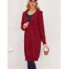 Zeagoo Women’s Zip Up Hoodies Oversized Fleece Long Tunic Sweatshirts Casual Long Sleeve 2026 Fall Hoodie Jacket Coat(Wine Red)