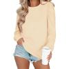 Zeagoo Christmas Long Sleeve Shirts for Women Winter 2025 Ladies Tops and Blouses Casual Fashion Clothing(Beige)