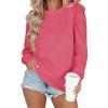 Zeagoo Christmas Long Sleeve Shirts for Women Winter 2025 Ladies Tops and Blouses Casual Fashion Clothing(Rose Red)