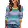 Zeagoo Christmas Long Sleeve Shirts for Women Winter 2025 Ladies Tops and Blouses Casual Fashion Clothing(Stripe-2)