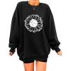 Zeagoo Christmas Sweatshirt for Women Crewneck Christmas Tree Long Sleeve Shirt Xmas Holiday Party Pullover Sweater Tops(Black-daisy)