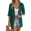 Zeagoo Lightweight Summer Cardigan for Women Short Sleeve V Neck Crochet Kimonos Loose Open Front Hollow Out Cover Ups(Wine Red)