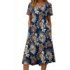 Zeagoo Summer Dresses for Women 2026 Casual Short Sleeve Aline Midi Dress with Pocket Flowy Pleated Tshirt Beach Sundress(Mz931)