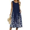 Zeagoo Summer Dresses for Women Flowy Aline Casual Midi Tank Dress Beach Boho Vacation Sundresses Shift Dress with Pockets(02 Navy Floral)