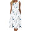 Zeagoo Summer Dresses for Women Flowy Aline Casual Midi Tank Dress Beach Boho Vacation Sundresses Shift Dress with Pockets(02 White Floral)