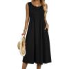 Zeagoo Summer Dresses for Women Flowy Aline Casual Midi Tank Dress Beach Boho Vacation Sundresses Shift Dress with Pockets(Solid Black)