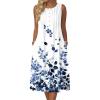 Zeagoo Summer Dresses for Women Flowy Aline Casual Midi Tank Dress Beach Boho Vacation Sundresses Shift Dress with Pockets(White Floral)
