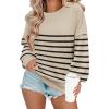 Zeagoo Women Crewneck Sweatshirts Pullover Tops Long Sleeve Shirt Loose Fit Sweaters Casual Fall Outfits Clothes 2025(Beige)