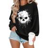 Zeagoo Women Crewneck Sweatshirts Pullover Tops Long Sleeve Shirt Loose Fit Sweaters Casual Fall Outfits Clothes 2025(Black-01)