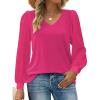 Zeagoo Women’s Blouses Dressy Casual V Neck Top Swiss Dot Balloon Long Sleeve Shirts