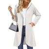 Zeagoo Women’s Fall Jacket 2025 Zip Up Hoodies Long Sleeve Long Tunic Sweatshirts Oversized Fleece Casual Coat with Pocket(A_fleece Fabric_white)